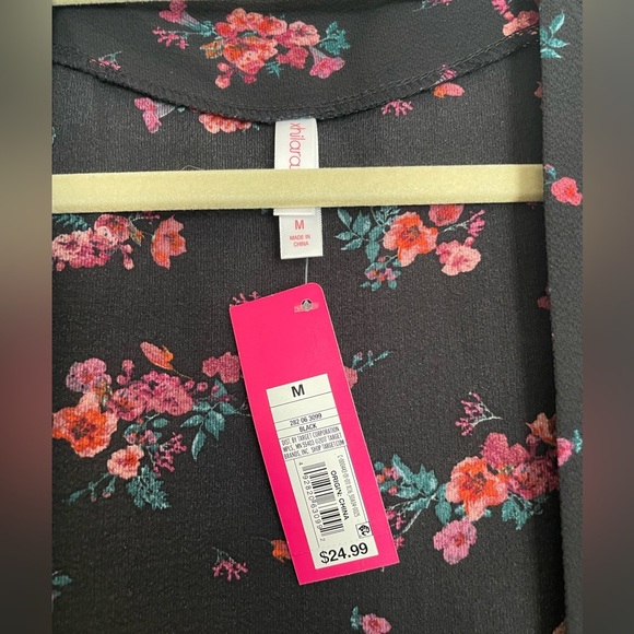 Floral Black Kimono Cardigan - Picture 2 of 5